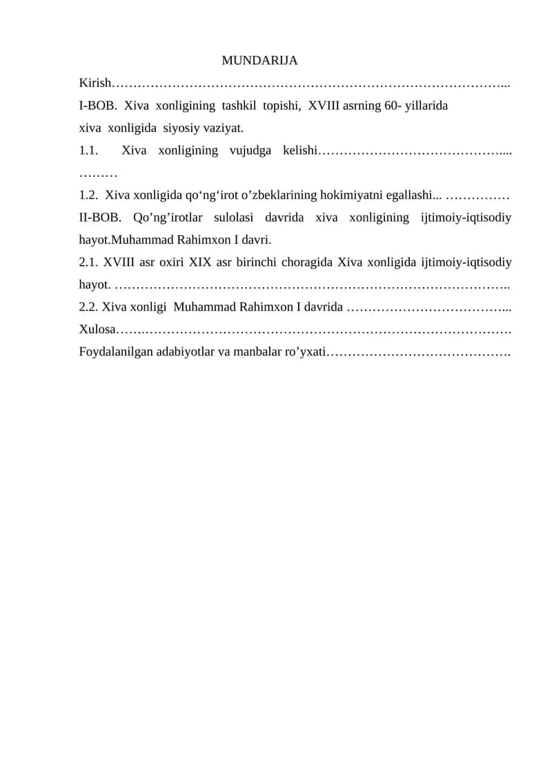 XIVA XONLIGINING MAHALLIY BOSHQARISH TIZIMI