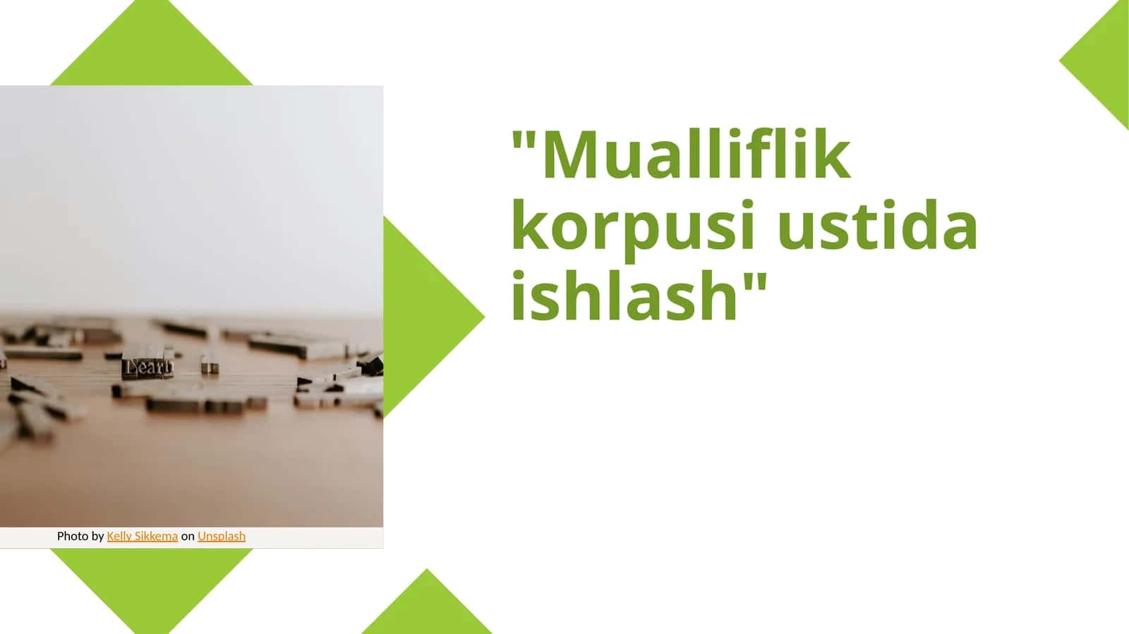 Mualliflik korpusi ustida ishlash