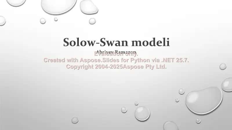 Solow-Swan modeli