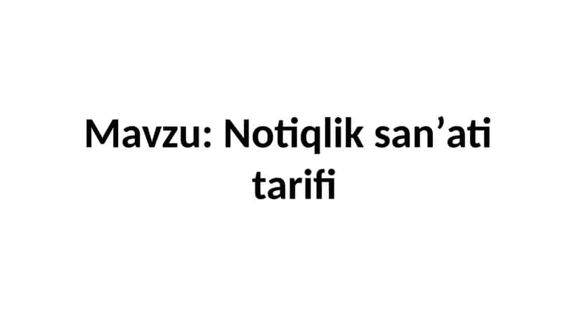 Notiqlik sanʼati tarifi