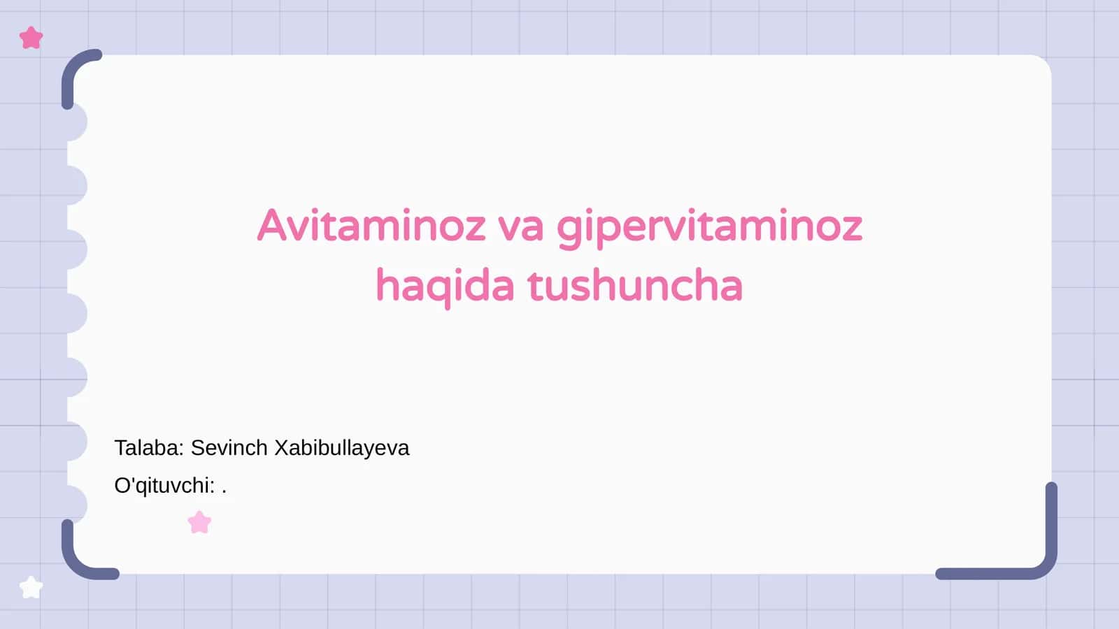 Avitaminoz va gipervitaminoz haqida tushuncha