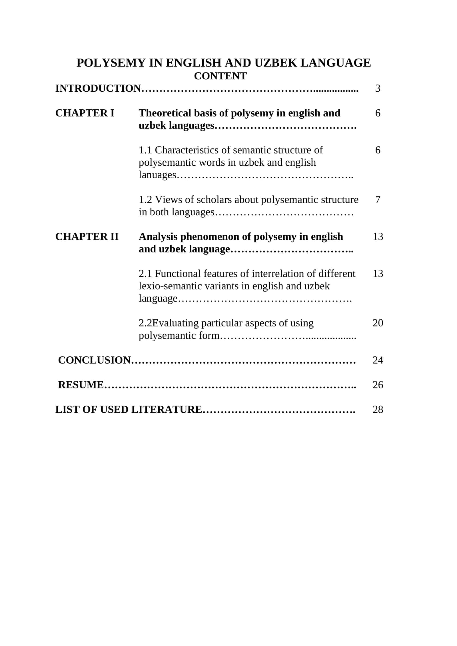 POLYSEMY IN ENGLISH AND UZBEK LANGUAGE