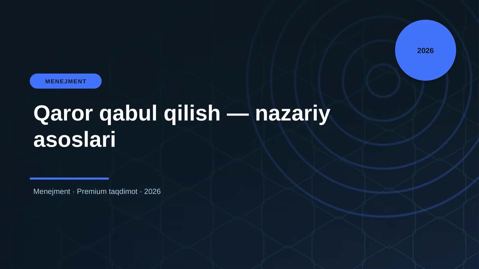 Qaror qabul qilish — nazariy asoslari