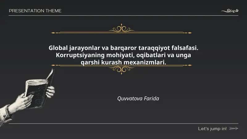 Korrupsiya va Barqaror Taraqqiyot Falsafasi