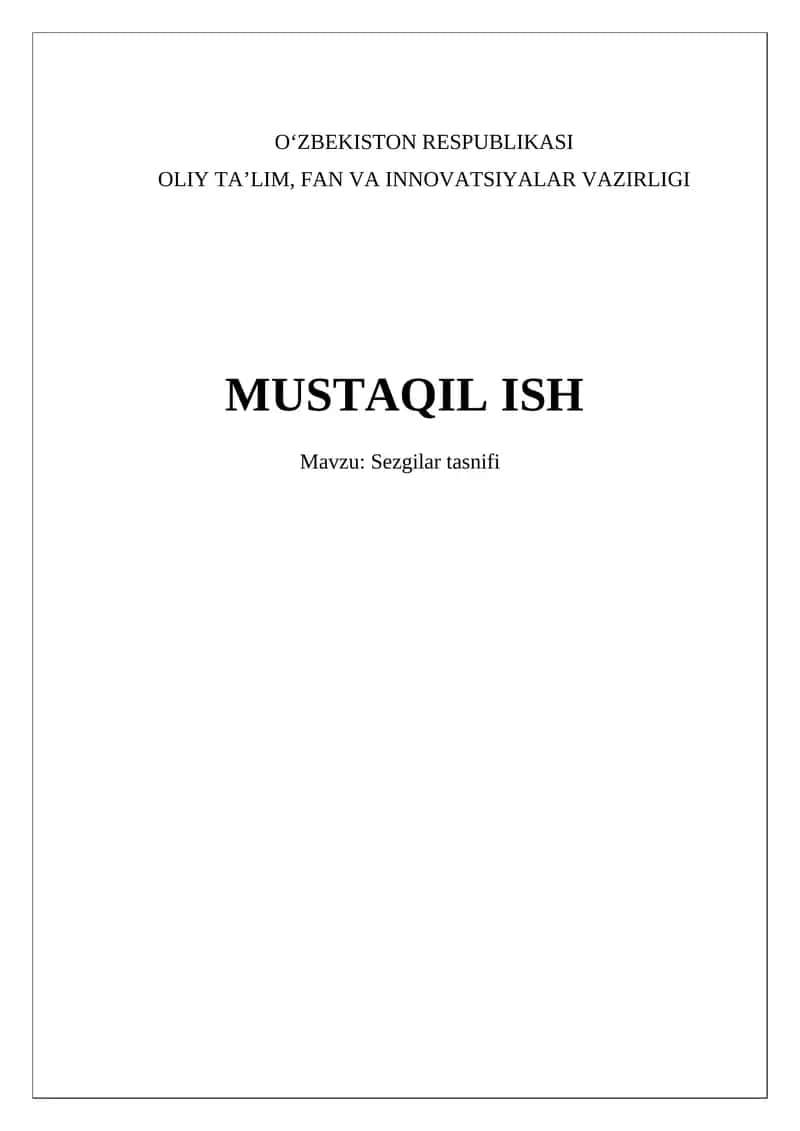 Sezgilar tasnifi