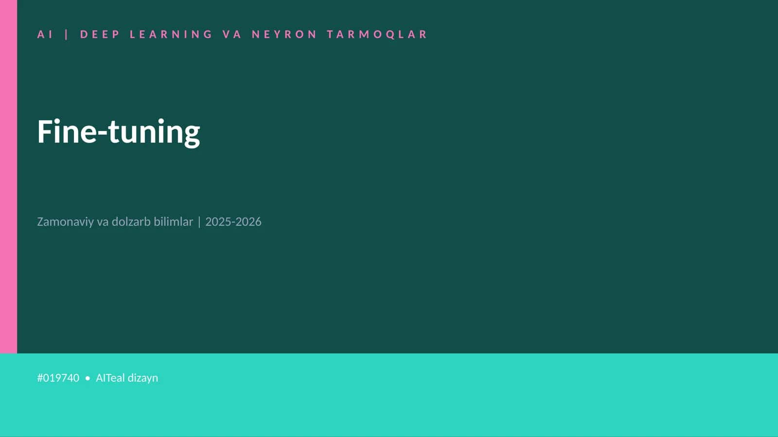 AI | DEEP LEARNING VA NEYRON TARMOQLAR