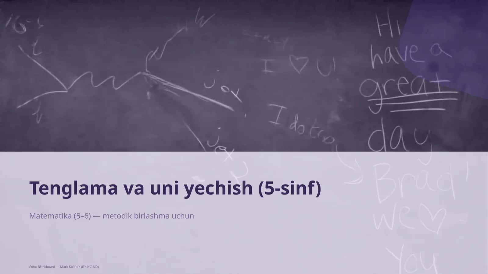 Tenglama va uni yechish (5-sinf)