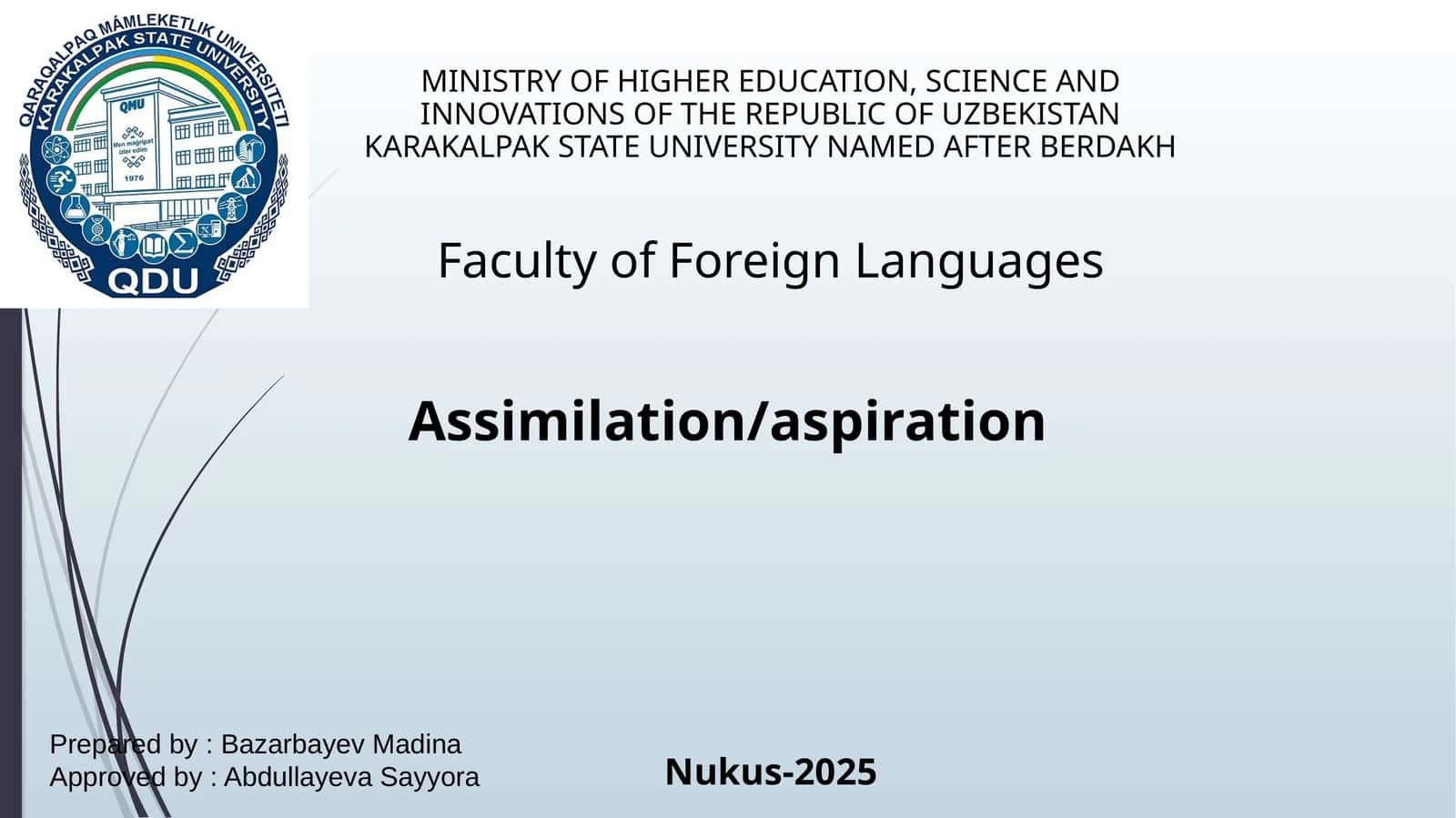 Assimilation/aspiration