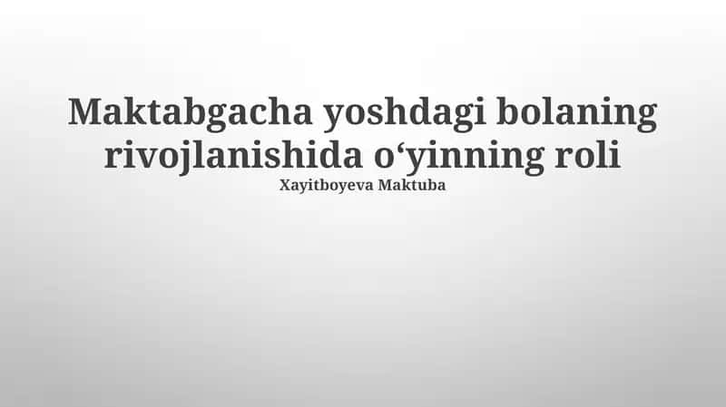 Bolaning rivojlanishi uchun maxsus o'yinlar
