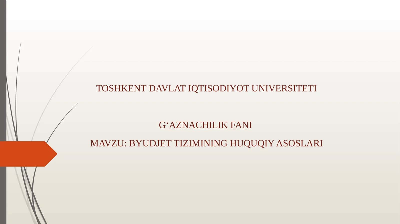 Byudjet tizimining huquqiy asoslari