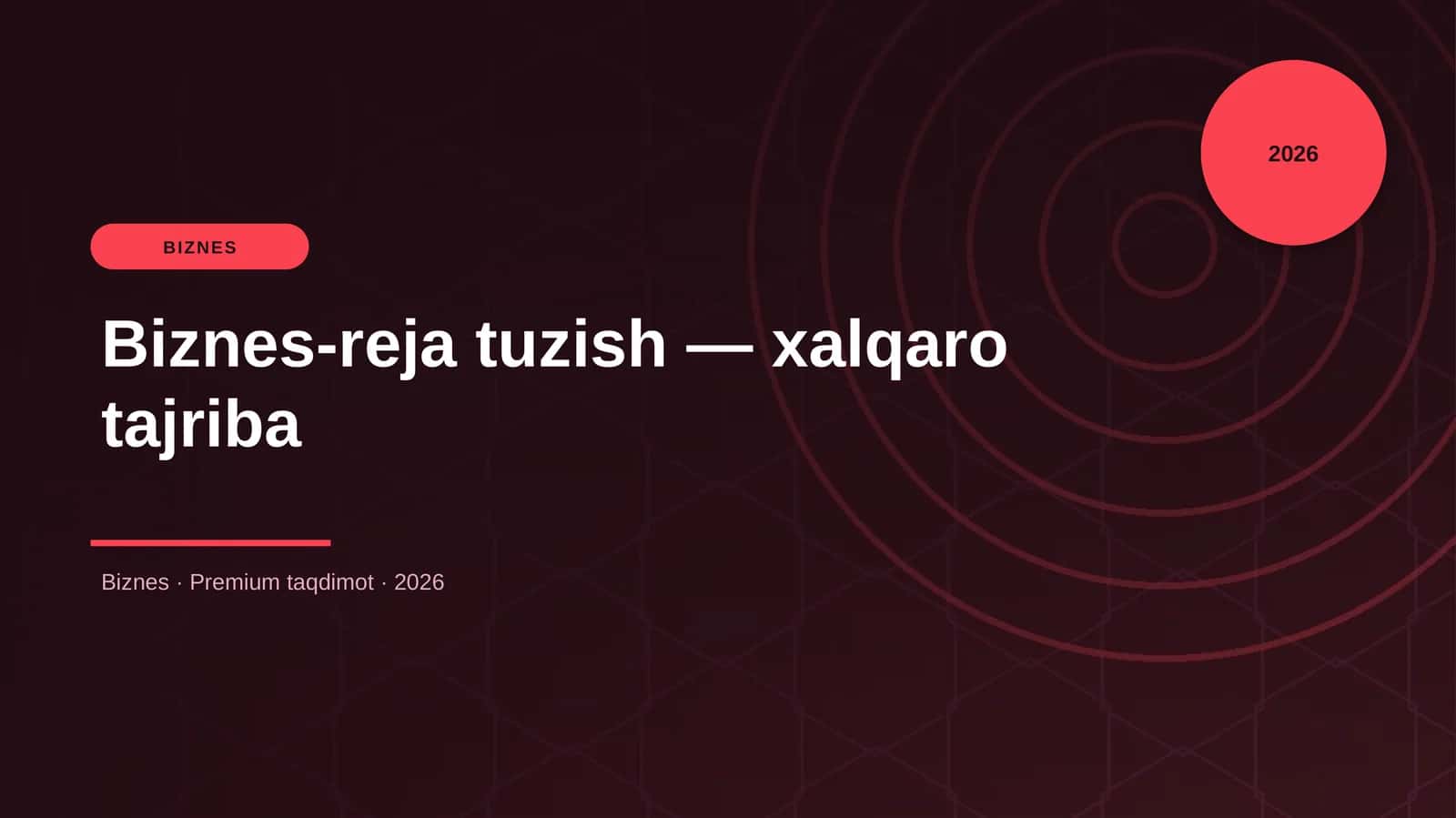 Biznes-reja tuzish — xalqaro tajriba