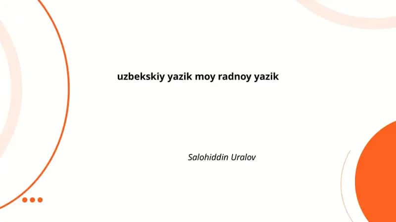O'zbek tilining tarixi