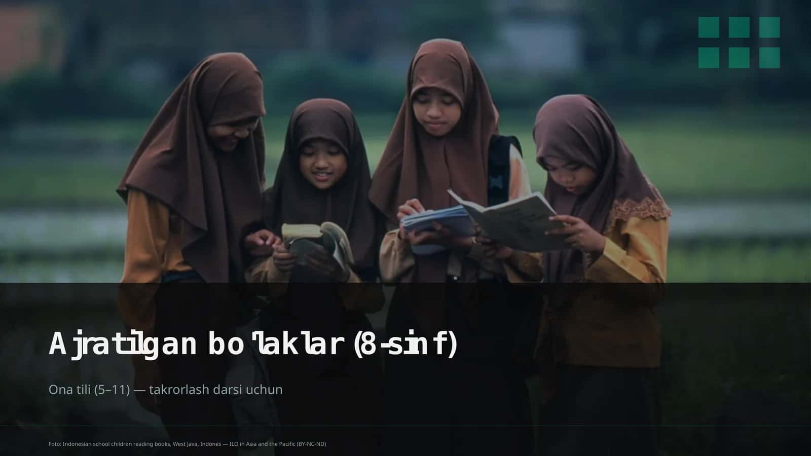 Ajratilgan bo'laklar (8-sinf)