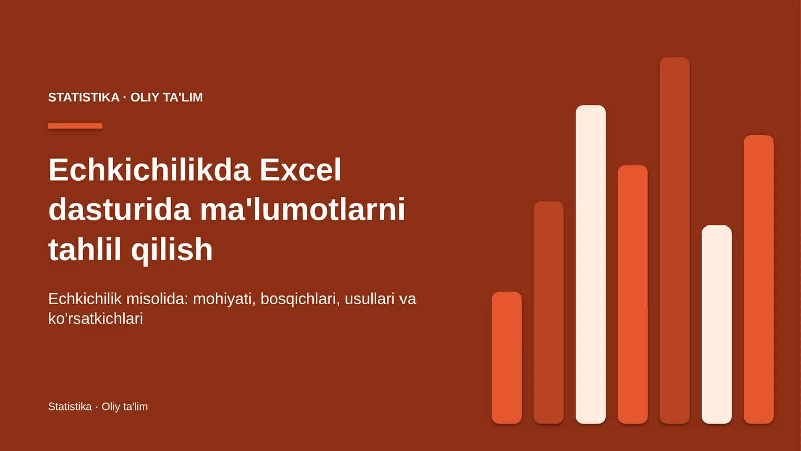 echkichilikda excel dasturida ma'lumotlarni tahlil qilish 1562