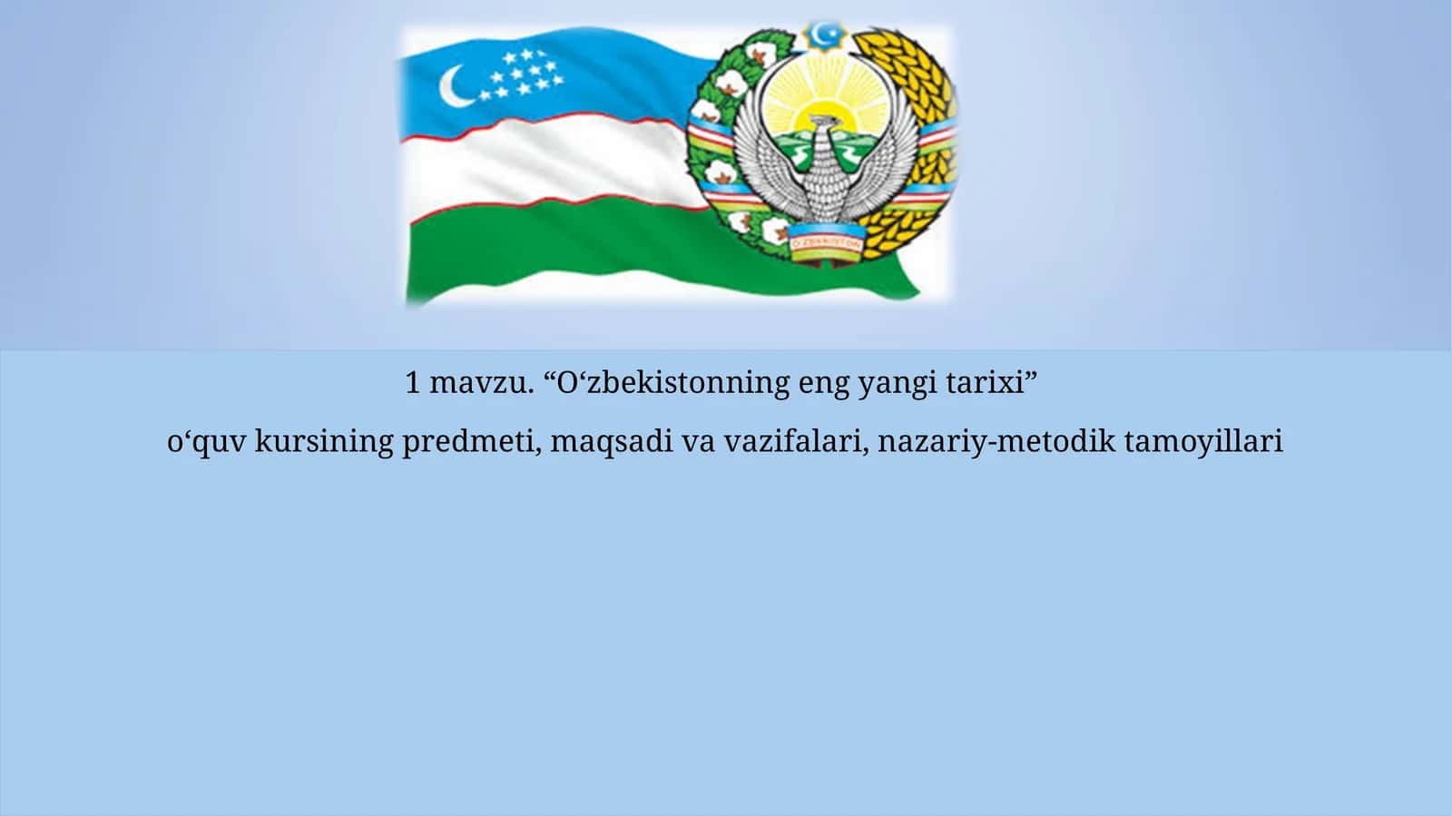 O'zbekistonning eng yangi tarixi