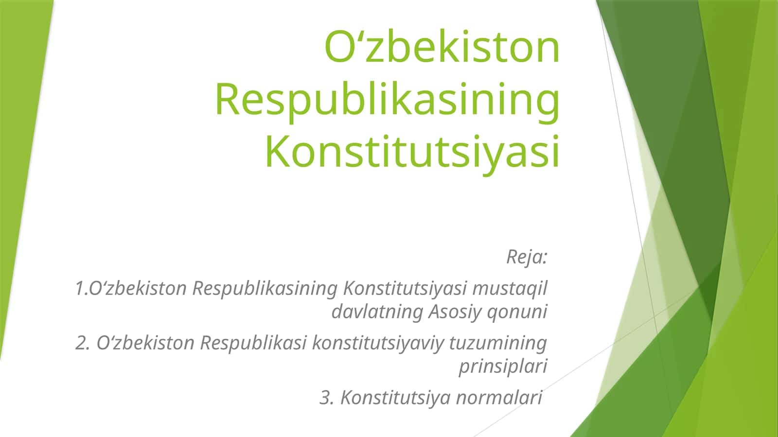 O‘zbekiston Respublikasining Konstitutsiyasi