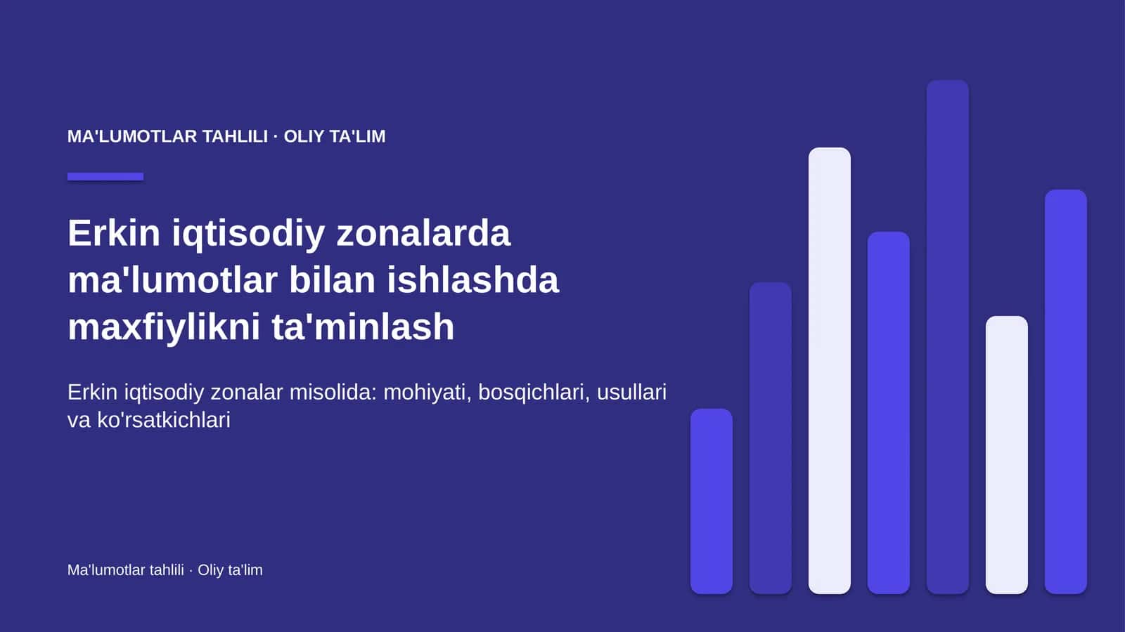 Erkin iqtisodiy zonalarda ma'lumotlar bilan ishlashda maxfiylikni ta'minlash