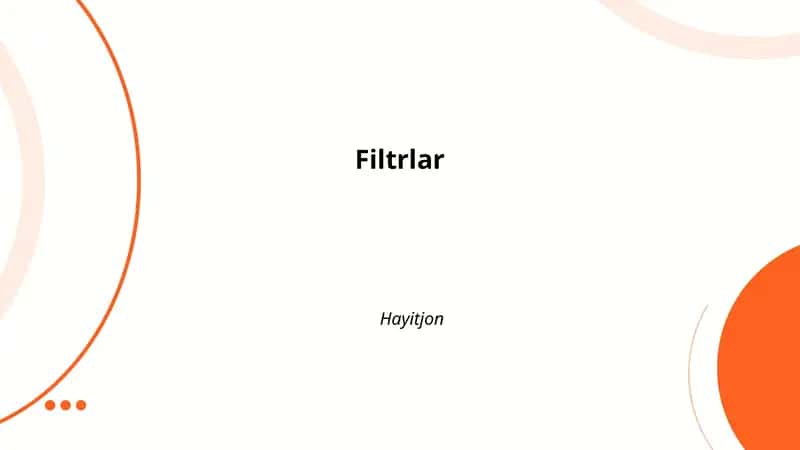 Filtrlar