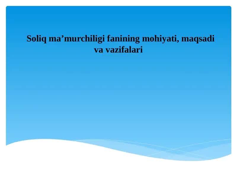 Soliqma’murchiligi
