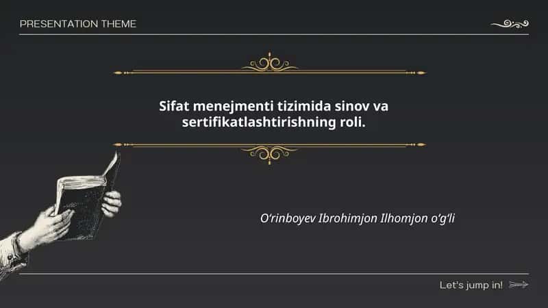 Sifat menejmenti tizimida sinov va sertifikatlashtirishning roli.