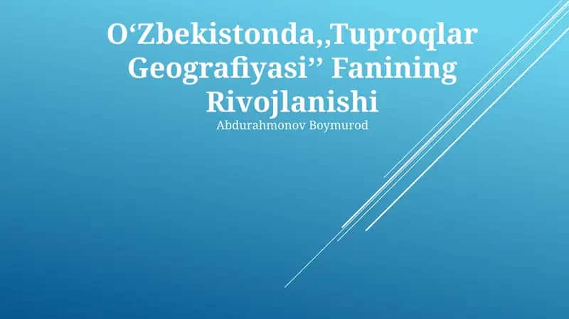 Tuproqlar Geografiyasi