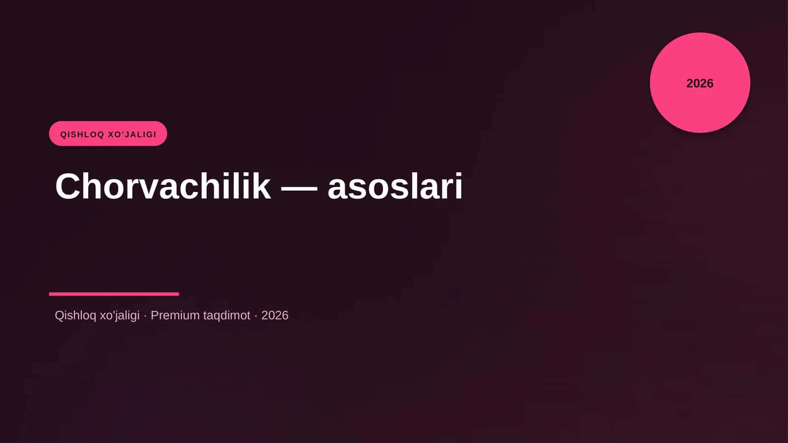 Chorvachilik — asoslari
