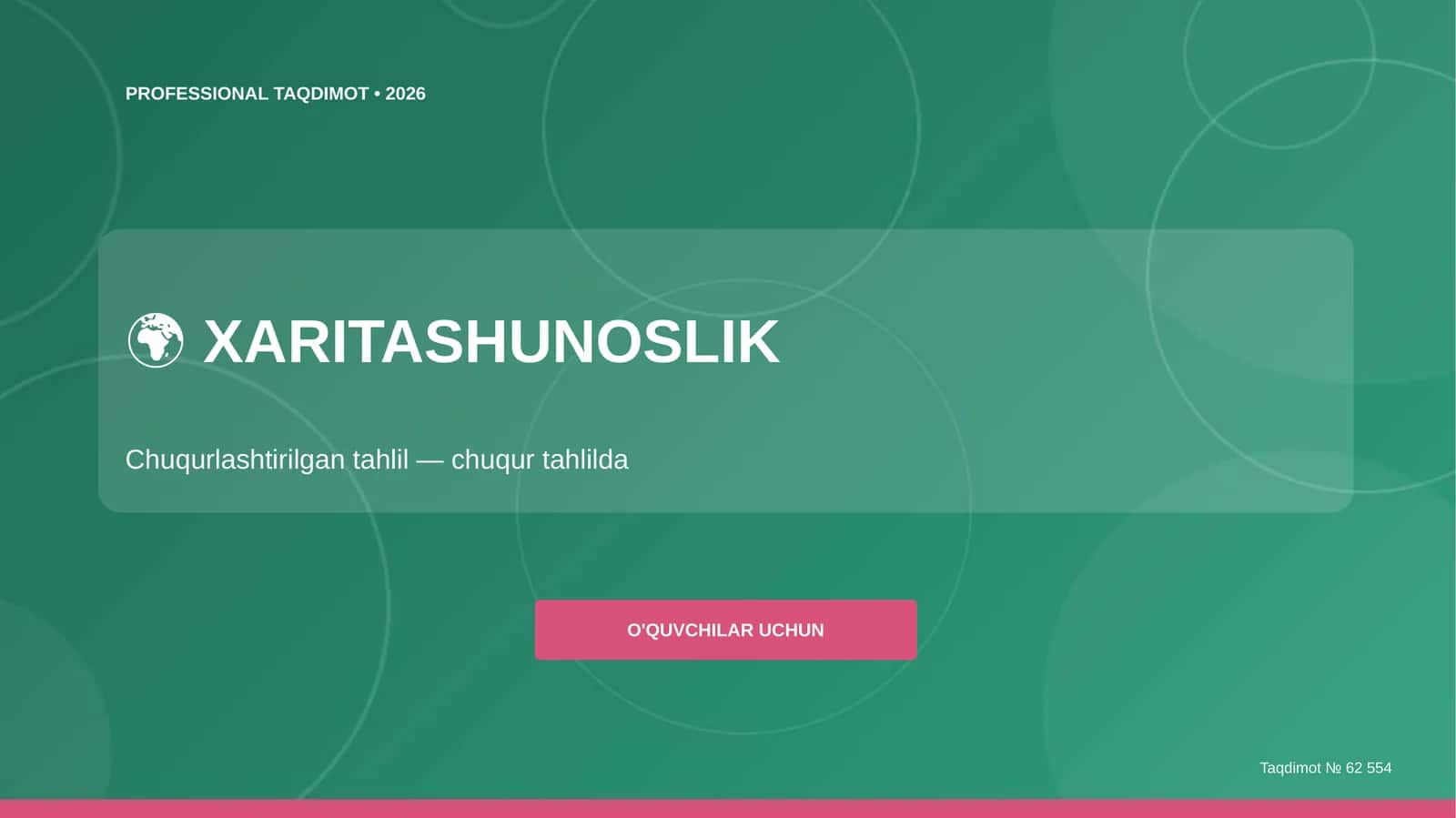 Xaritashunoslik: chuqurlashtirilgan tahlil