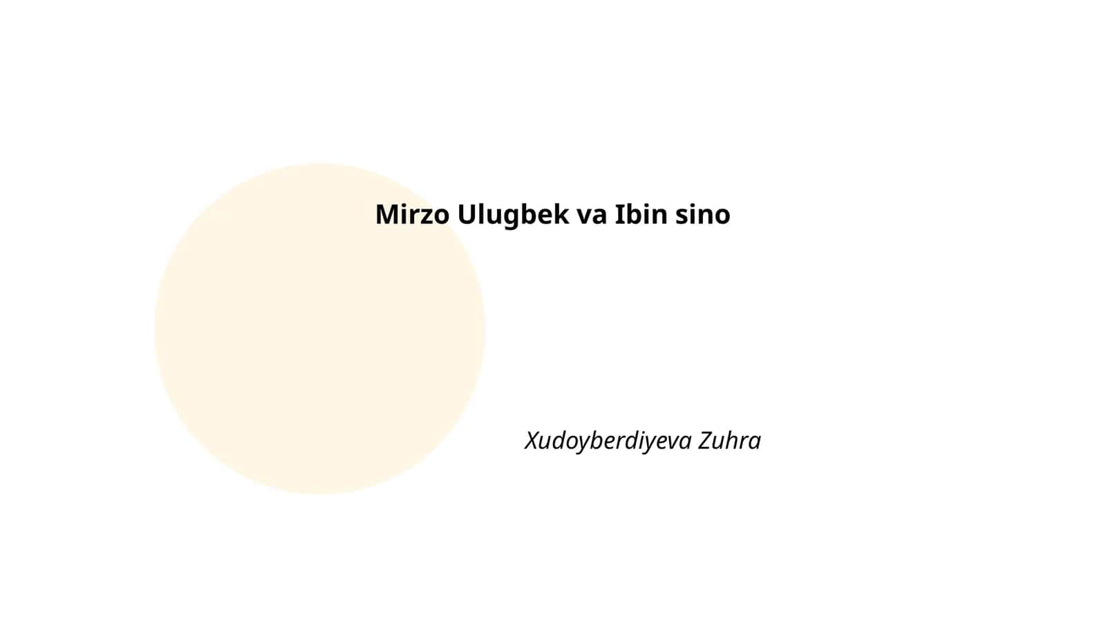 Mirzo Ulugbek va Ibin sino