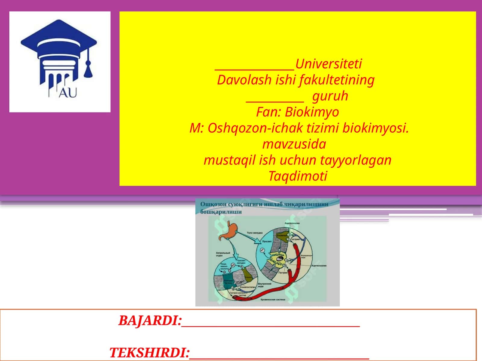 Oshqozon-ichaktizimi biokimyosi