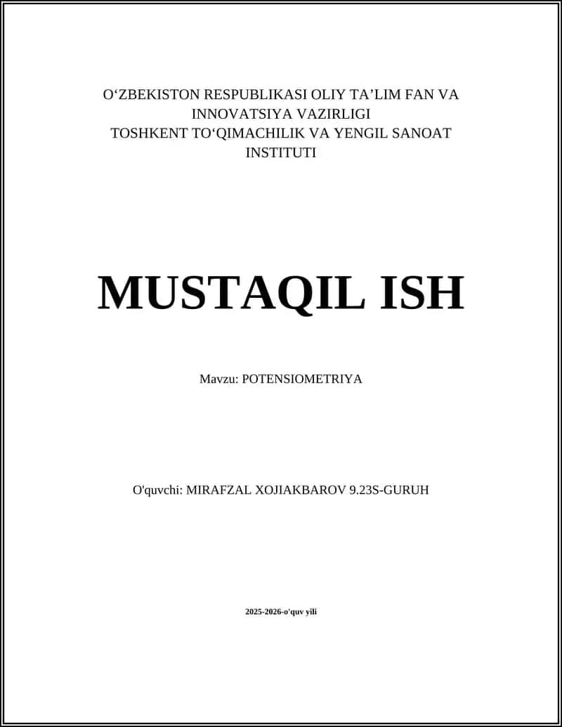 POTENSIOMETRIYA