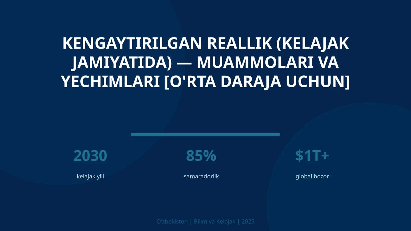 Kengaytirilgan reallik (kelajak jamiyatida) — muammolari va yechimlari [o'rta daraja uchun]