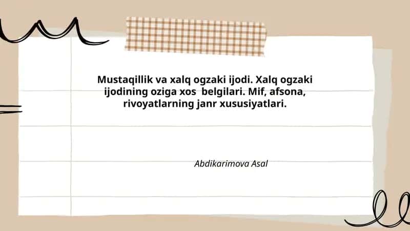 Xalq ogzaki ijodi