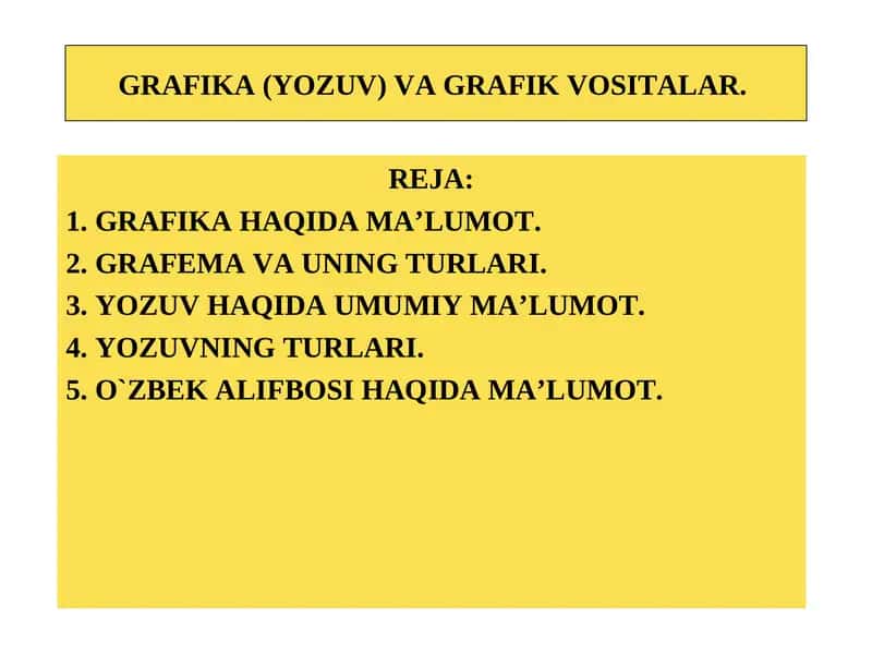 GRAFIKA HAQIDA MA’LUMOT