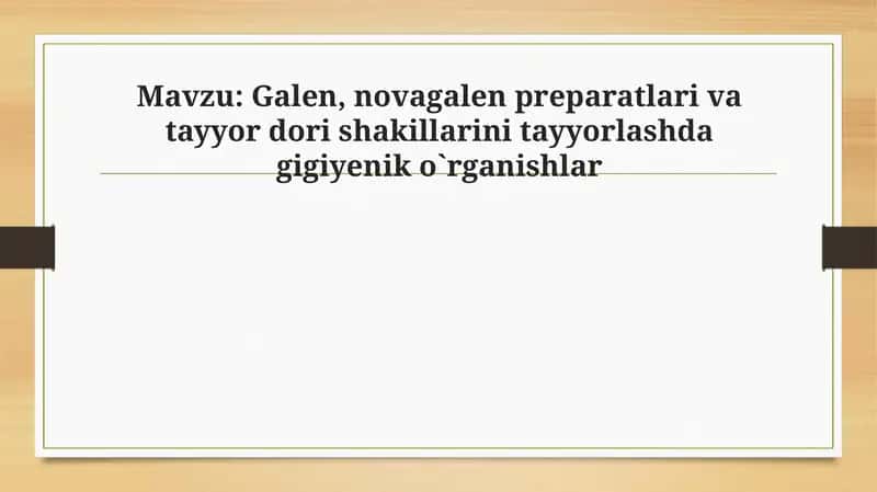 Galen, novagalen preparatlari