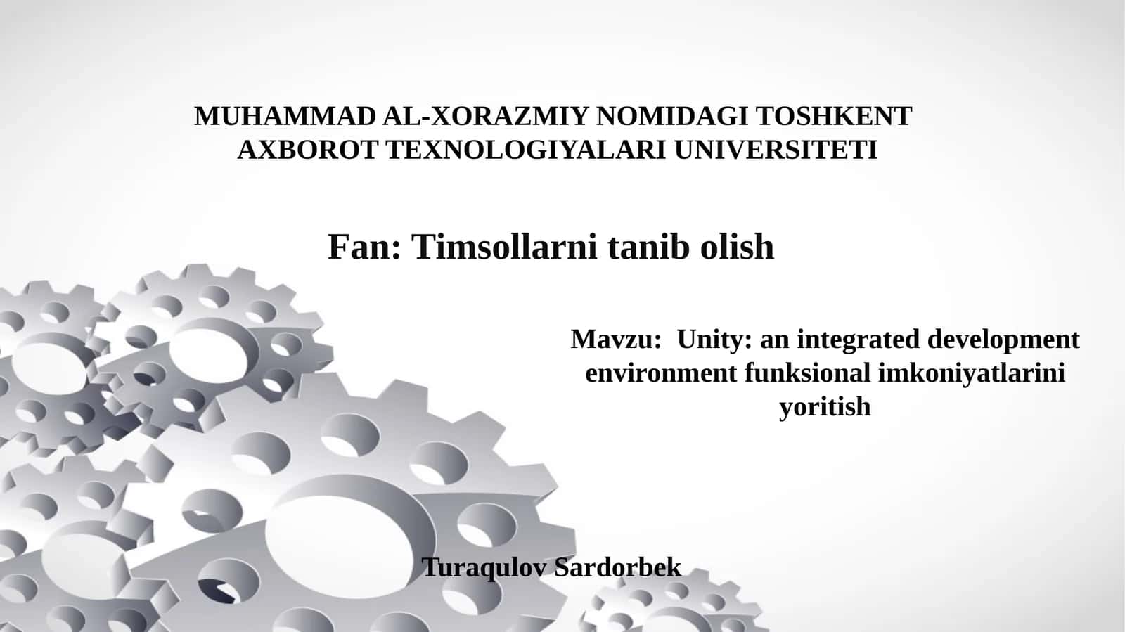 Timsollarni tanib olish: Unity o'yin dvijoki