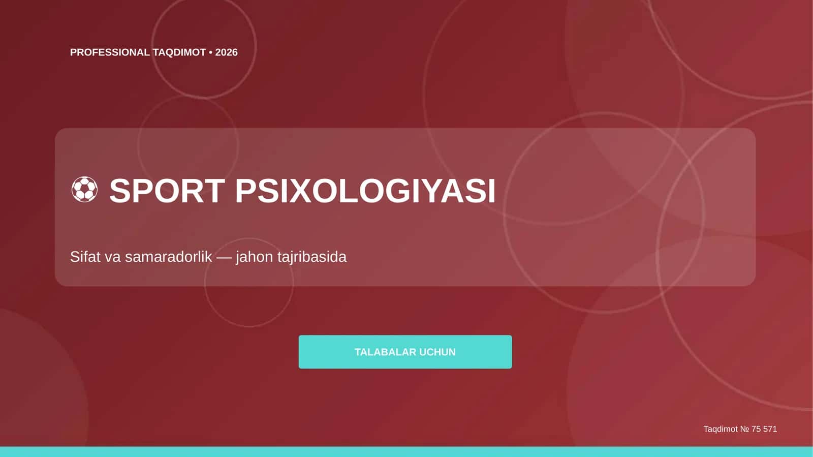 ⚽ SPORT PSIXOLOGIYASI