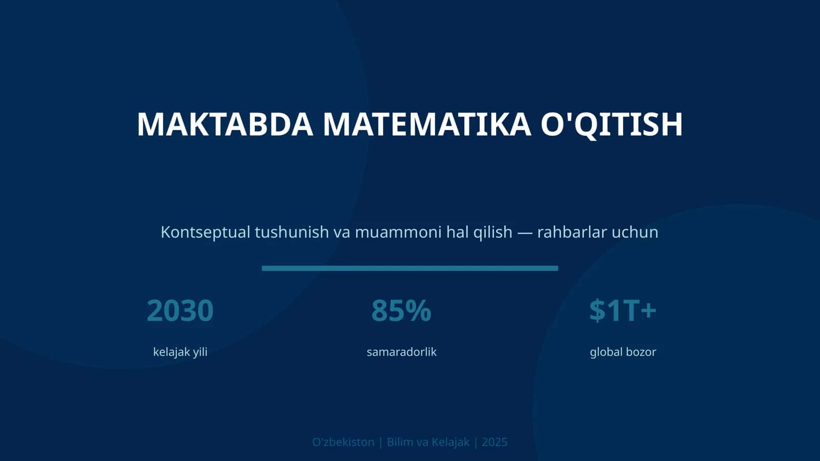Maktabda matematika o'qitish