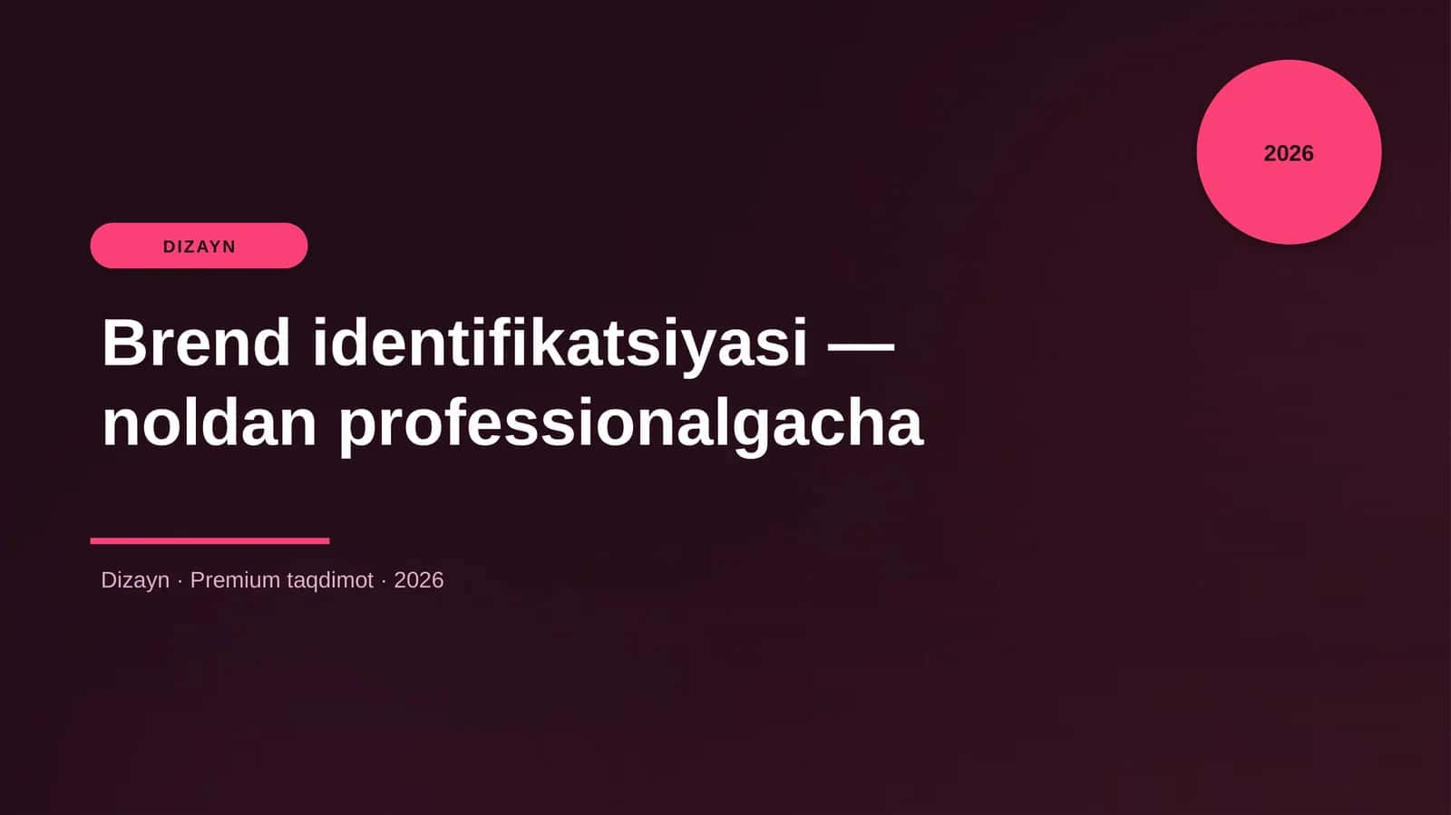 Brend identifikatsiyasi — noldan professionalgacha