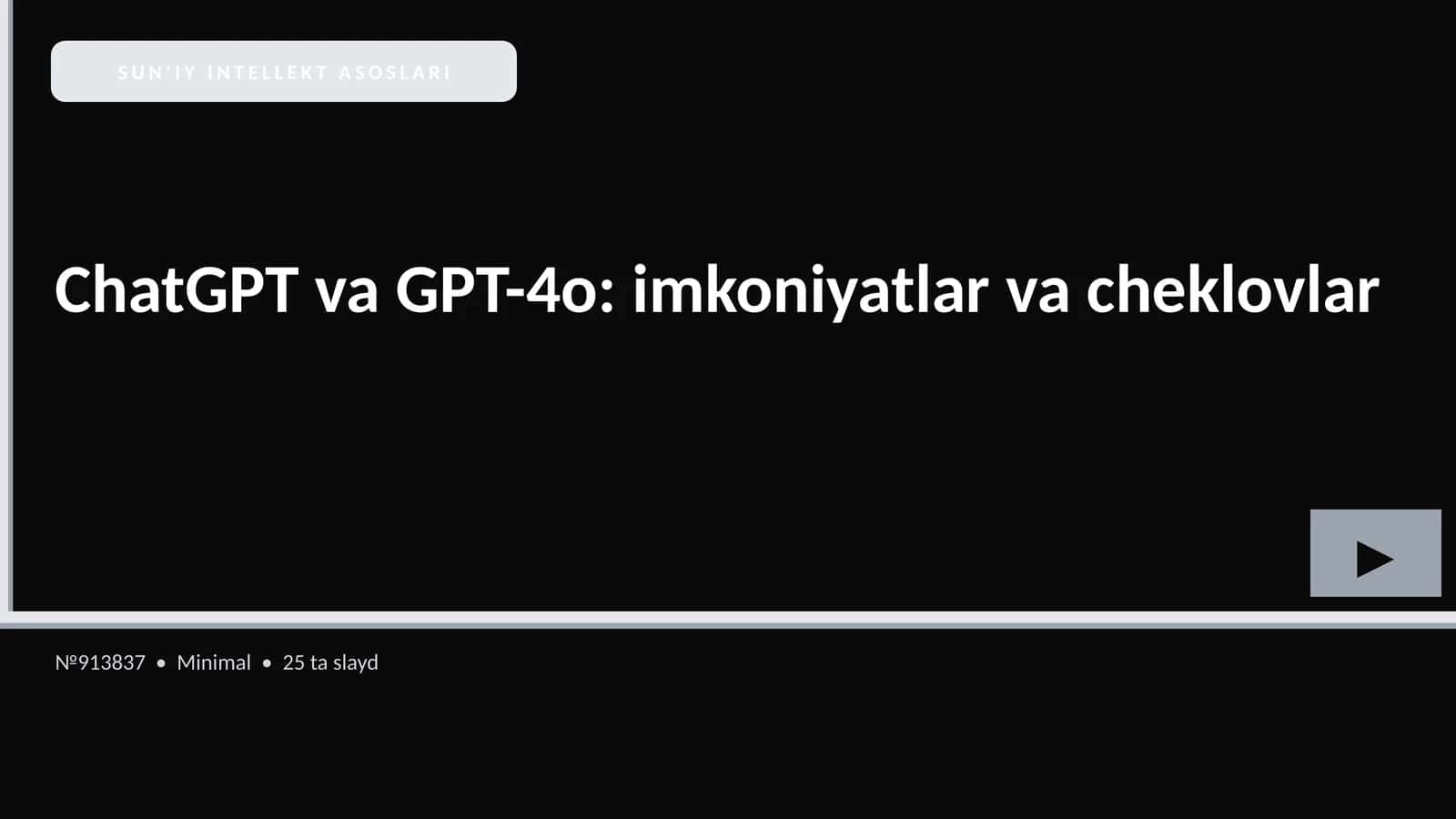 SUN'IY INTELLEKT ASOSLARI