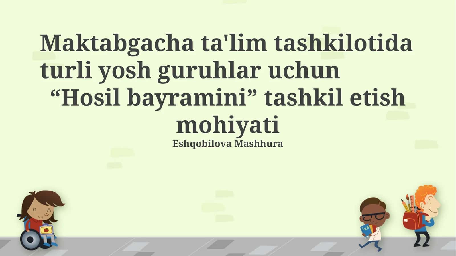 Hosil bayramini tashkil etish mohiyati