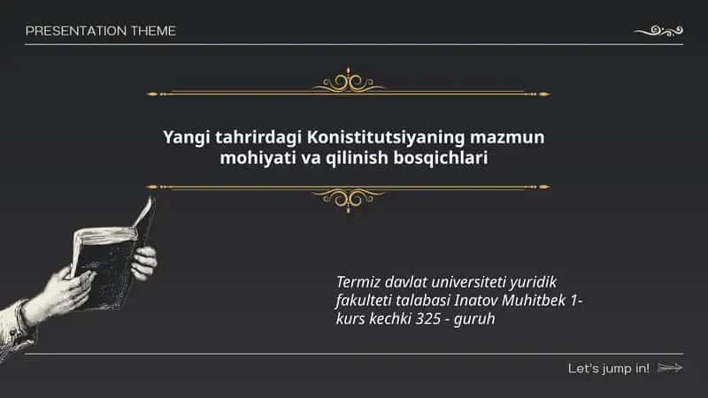 Yangi tahrirdagi Konistitutsiyaning mazmun mohiyati va qilinish bosqichlari