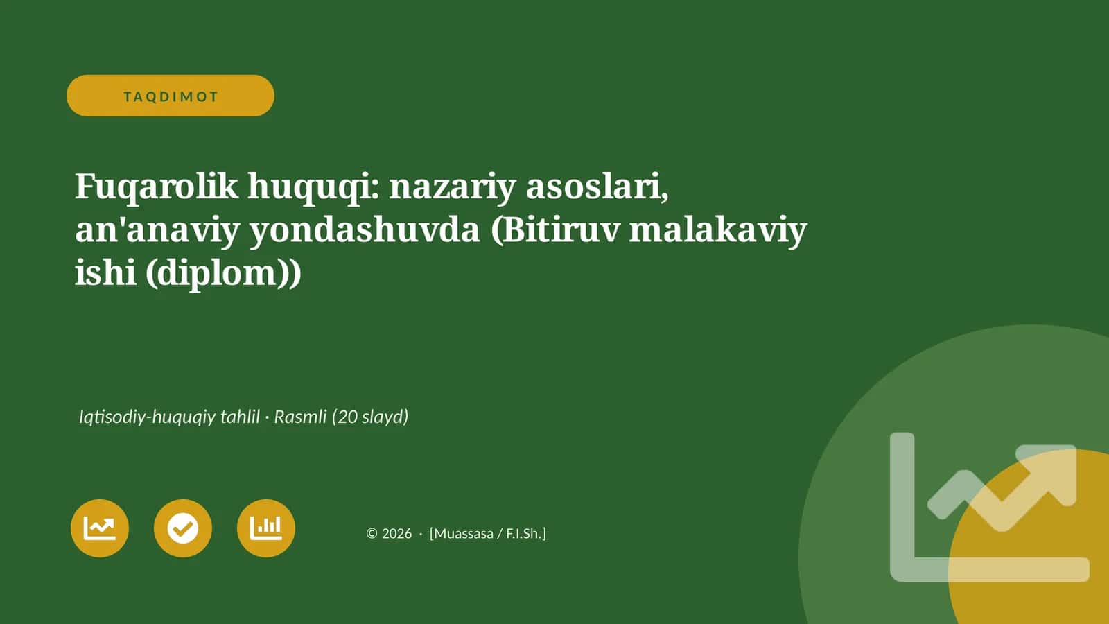 Fuqarolik huquqi: nazariy asoslari, an'anaviy yondashuvda (Bitiruv malakaviy ishi (diplom))