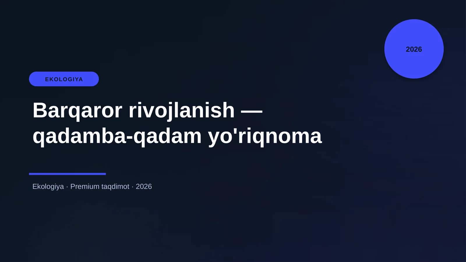 Barqaror rivojlanish — qadamba-qadam yo'riqnoma