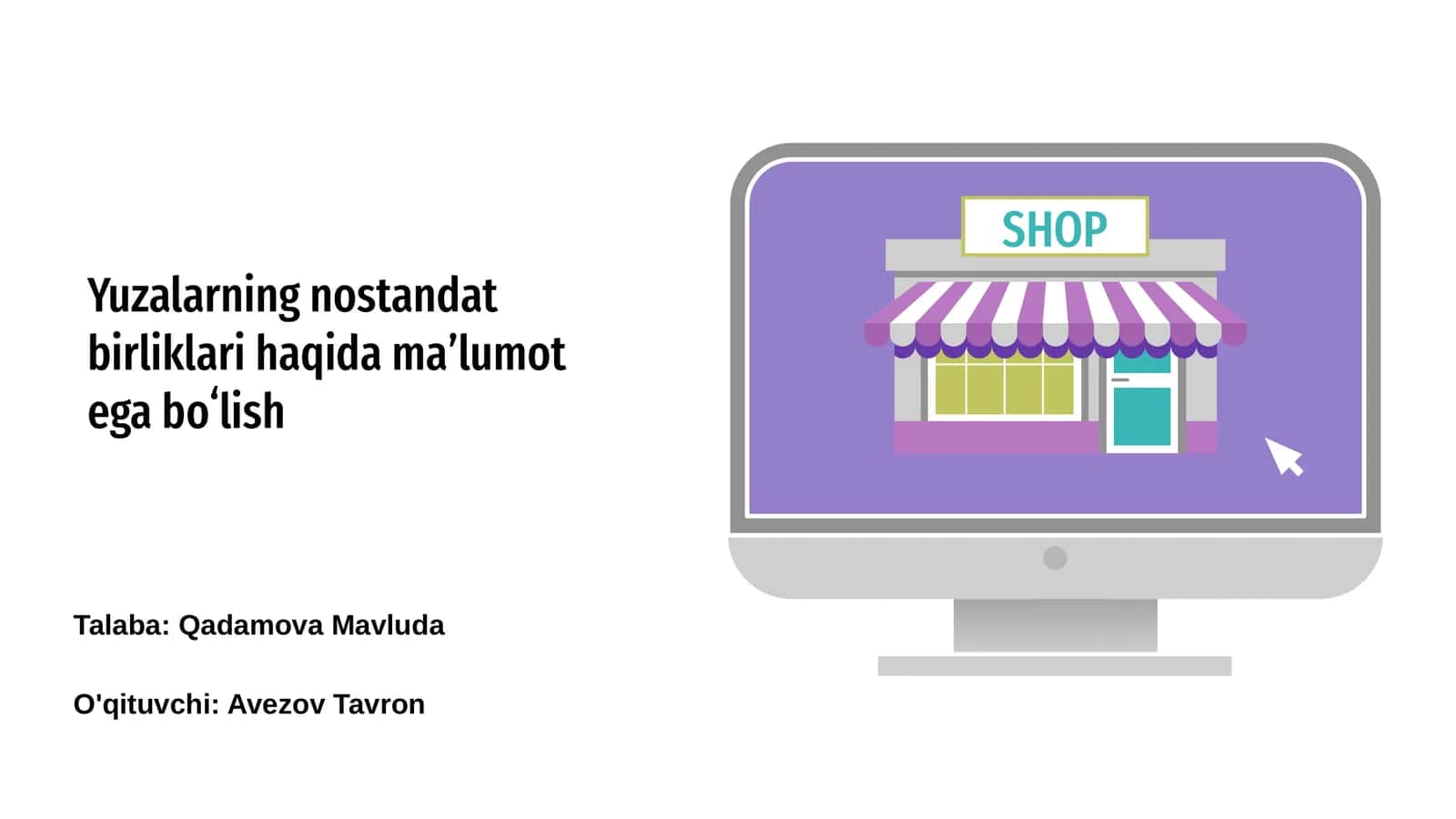 Yuzalarning nostandat birliklari haqida maʼlumot ega boʻlish