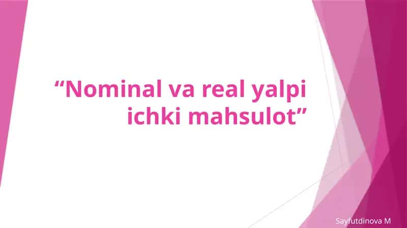 Nominal Yalpi Ichki Mahsulot