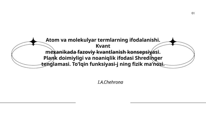 Atom va molekulyar termlarning ifodalanishi