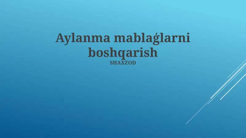 Aylana Oqimini Boshqarish