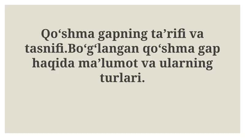 Qoʻshma gaplarning turlari