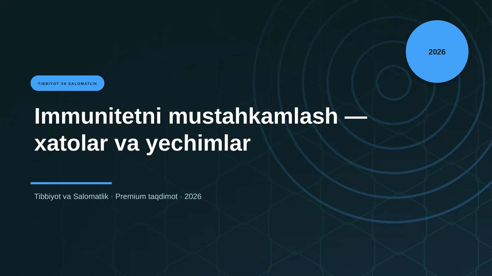 Immunitetni mustahkamlash — xatolar va yechimlar