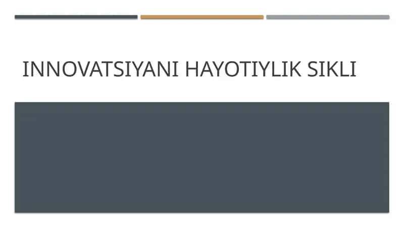 Innovatsiyani hayotiylik sikli